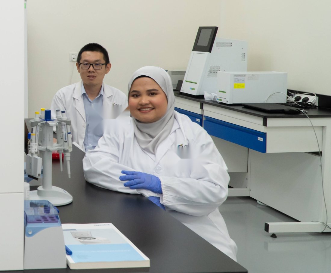 Research team at the laboratory bench